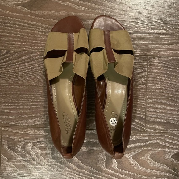Franco Sarto Strap Sandals Leather Vintage Low Heel - Picture 1 of 7